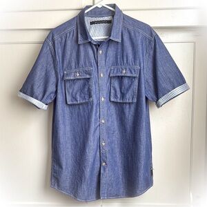 Sean John Blue Denim Casual Shirt
